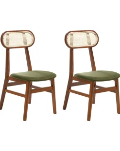 Set di 2 sedie da pranzo FALLON Legno Marrone/Verde