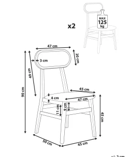 Set di 2 sedie da pranzo FALLON Legno Marrone chiaro/Grigio chiaro