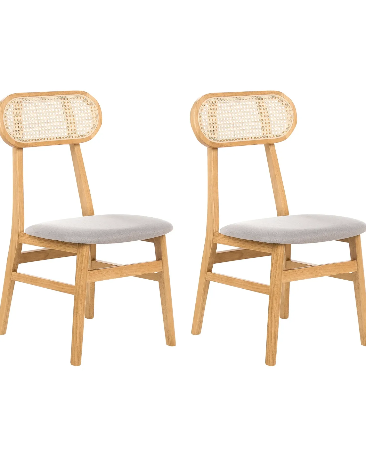 Set di 2 sedie da pranzo FALLON Legno Marrone chiaro/Grigio chiaro