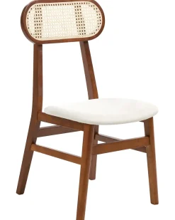 Set di 2 sedie da pranzo FALLON Legno Marrone/Beige chiaro