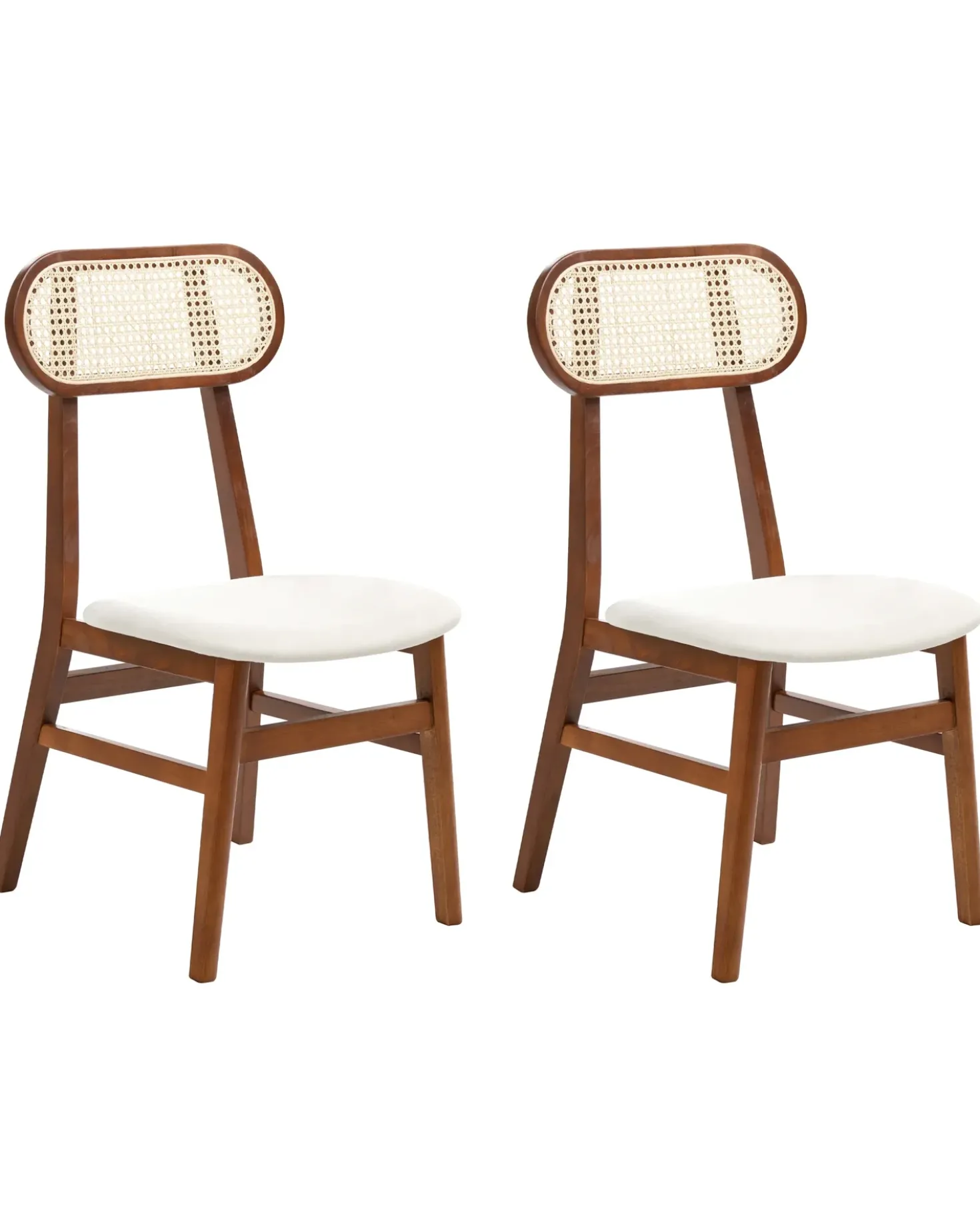 Set di 2 sedie da pranzo FALLON Legno Marrone/Beige chiaro