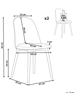 Set di 2 sedie da pranzo FOMBY Bianco