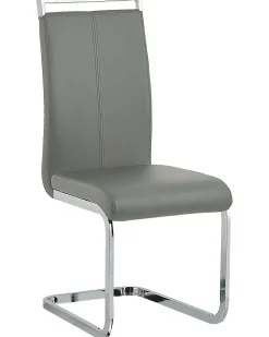 Set di 2 sedie da pranzo GREEDIN Pelle sintetica Grigio