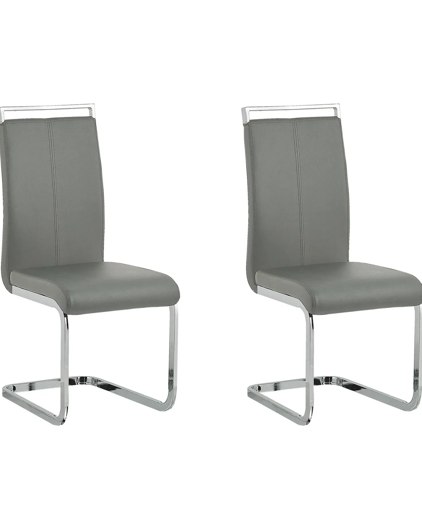 Set di 2 sedie da pranzo GREEDIN Pelle sintetica Grigio
