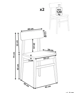 Set di 2 sedie da pranzo GORRE Legno Marrone scuro