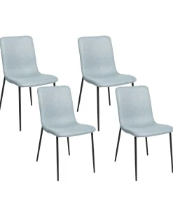 Set di 4 sedie da pranzo GLENDIVE Tessuto Azzurro