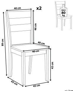 Set di 2 sedie da pranzo GEORGIA Legno Nero