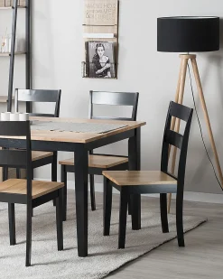 Set di 2 sedie da pranzo GEORGIA Legno Nero