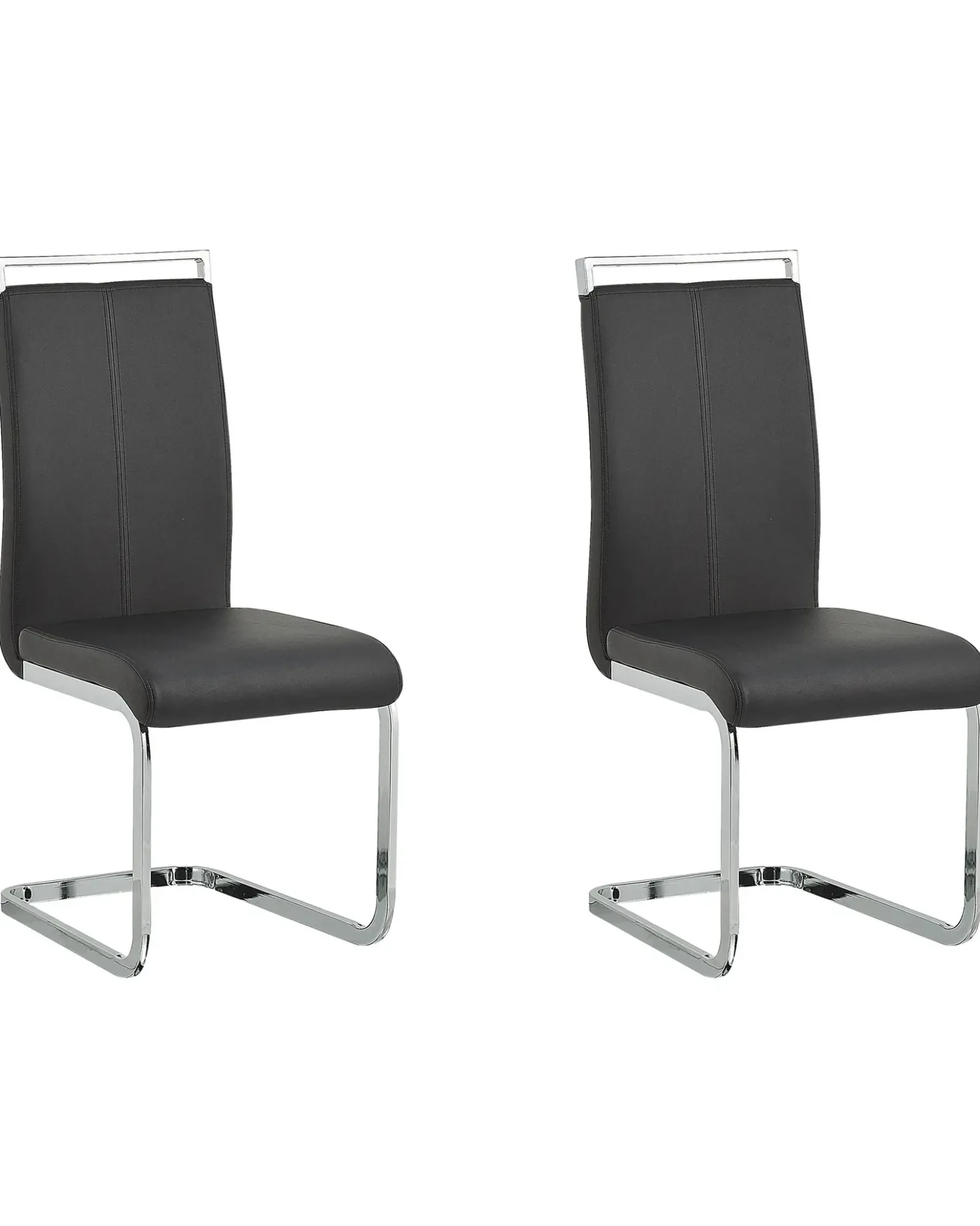 Set di 2 sedie da pranzo GREEDIN Pelle sintetica Nero