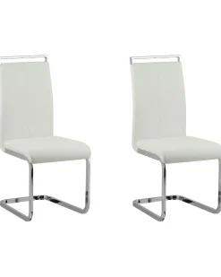 Set di 2 sedie da pranzo GREEDIN Pelle sintetica Bianco