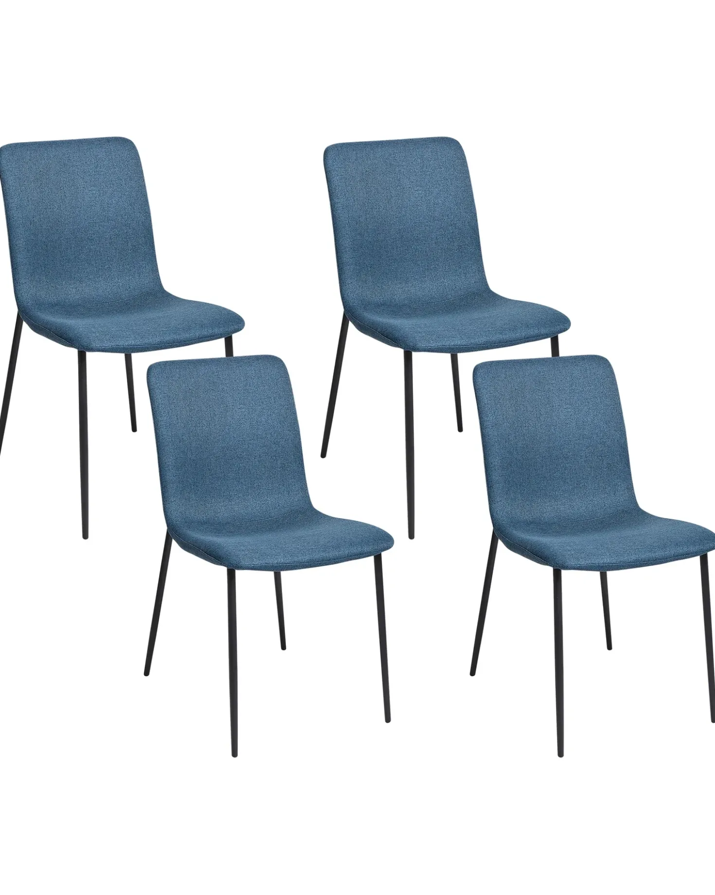Set di 4 sedie da pranzo GLENDIVE Tessuto Blu scuro
