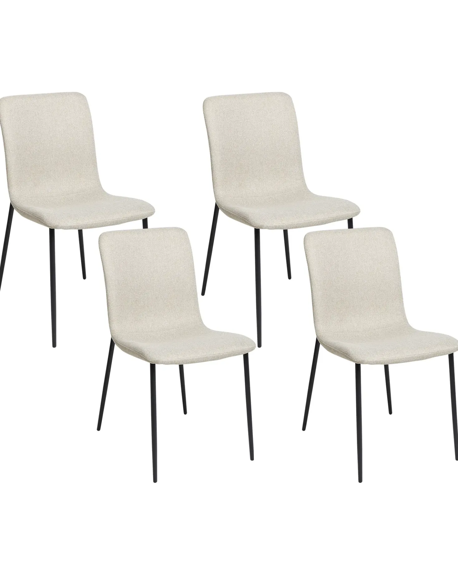 Set di 4 sedie da pranzo GLENDIVE Tessuto Beige chiaro