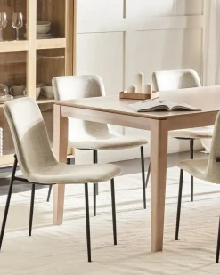 Set di 4 sedie da pranzo GLENDIVE Tessuto Beige chiaro