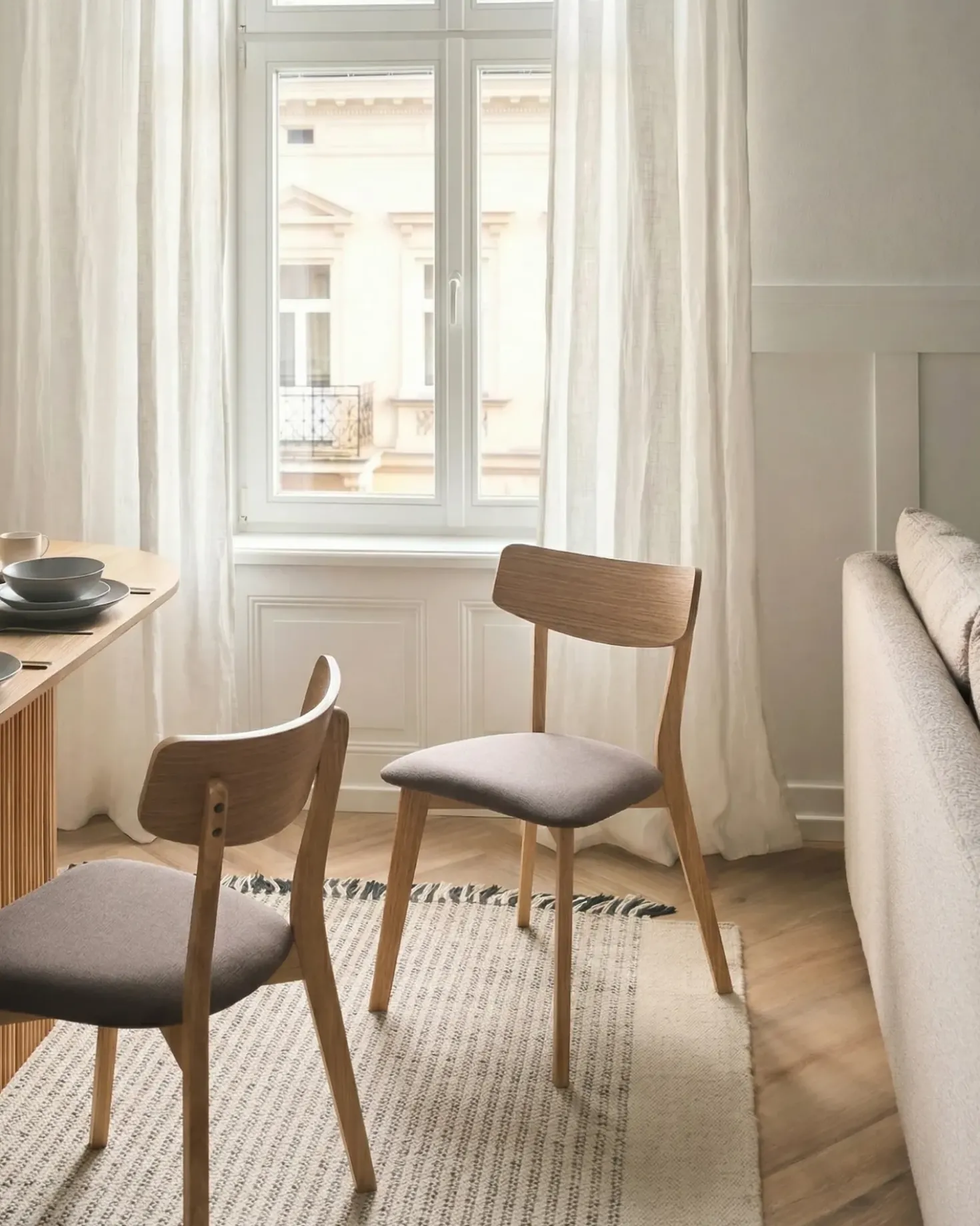 Set di 2 sedie da pranzo HOPE Legno Marrone chiaro/Marrone