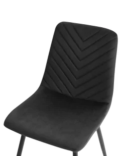 Set di 4 sedie da pranzo HAVRE Velluto Nero