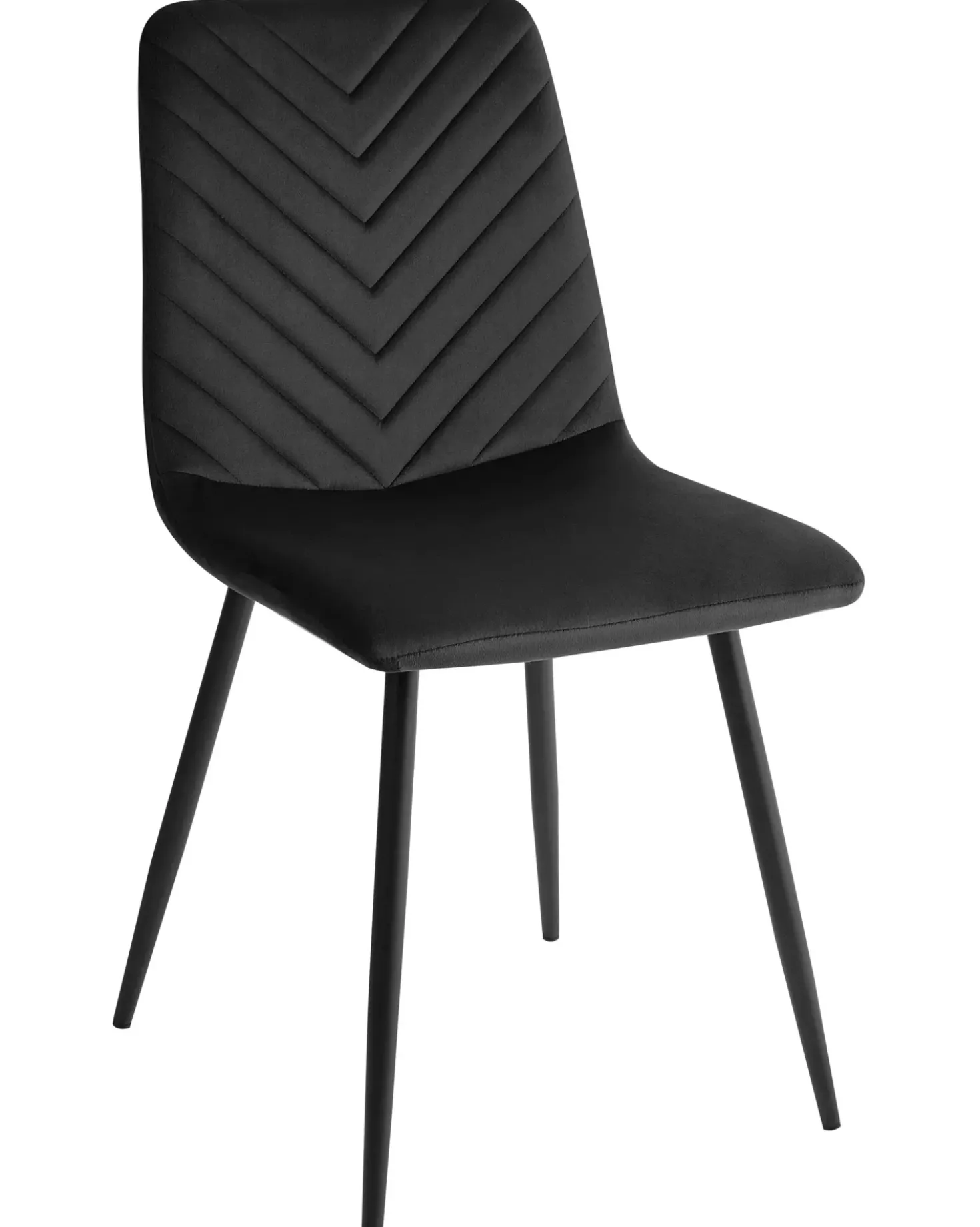 Set di 4 sedie da pranzo HAVRE Velluto Nero