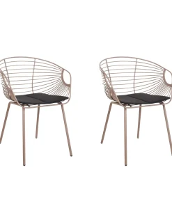 Set di 2 sedie da pranzo HOBACK Metallo Beige