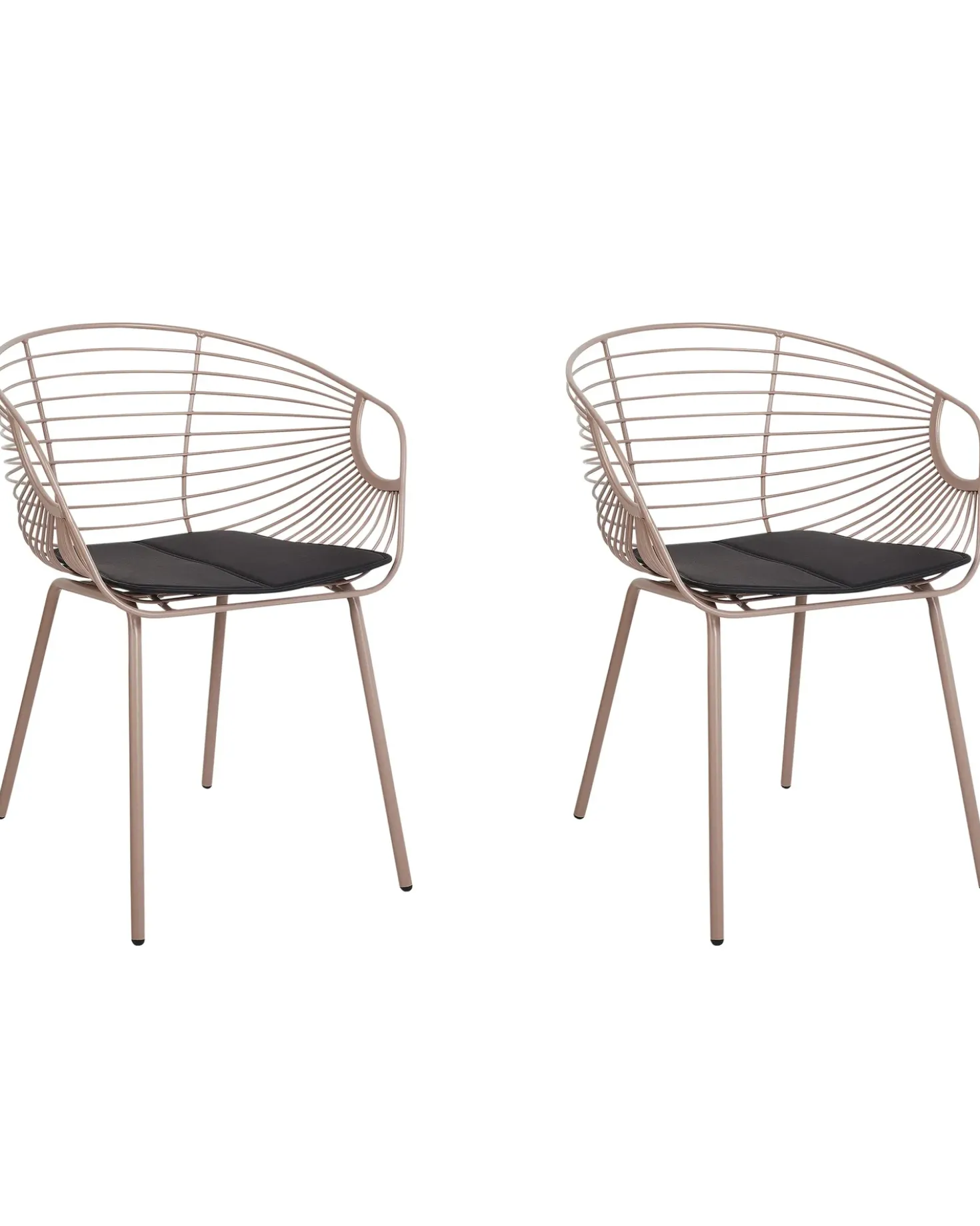 Set di 2 sedie da pranzo HOBACK Metallo Beige