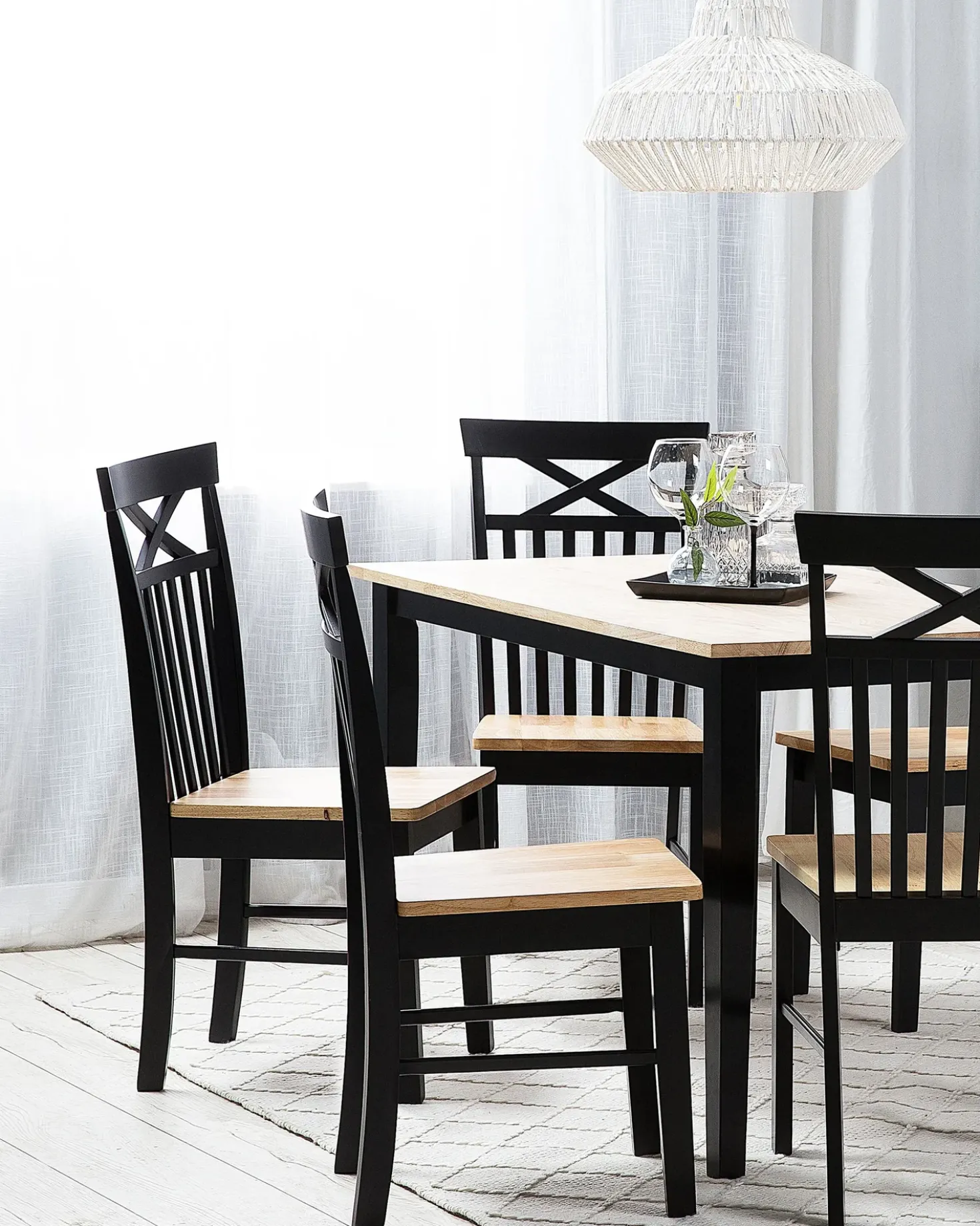 Set di 2 sedie da pranzo HOUSTON Legno Nero