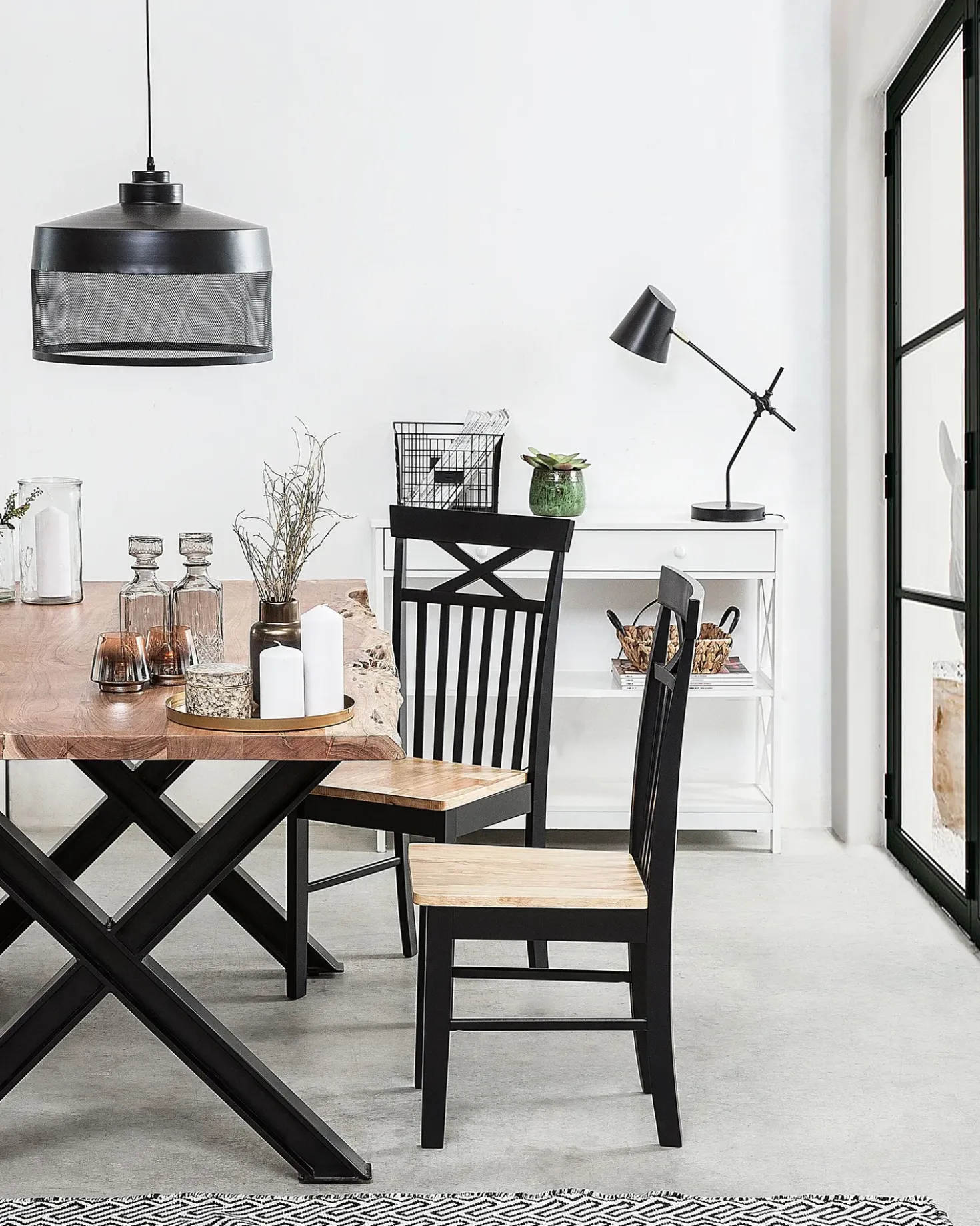 Set di 2 sedie da pranzo HOUSTON Legno Nero