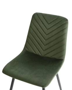 Set di 4 sedie da pranzo HAVRE Velluto Verde oliva