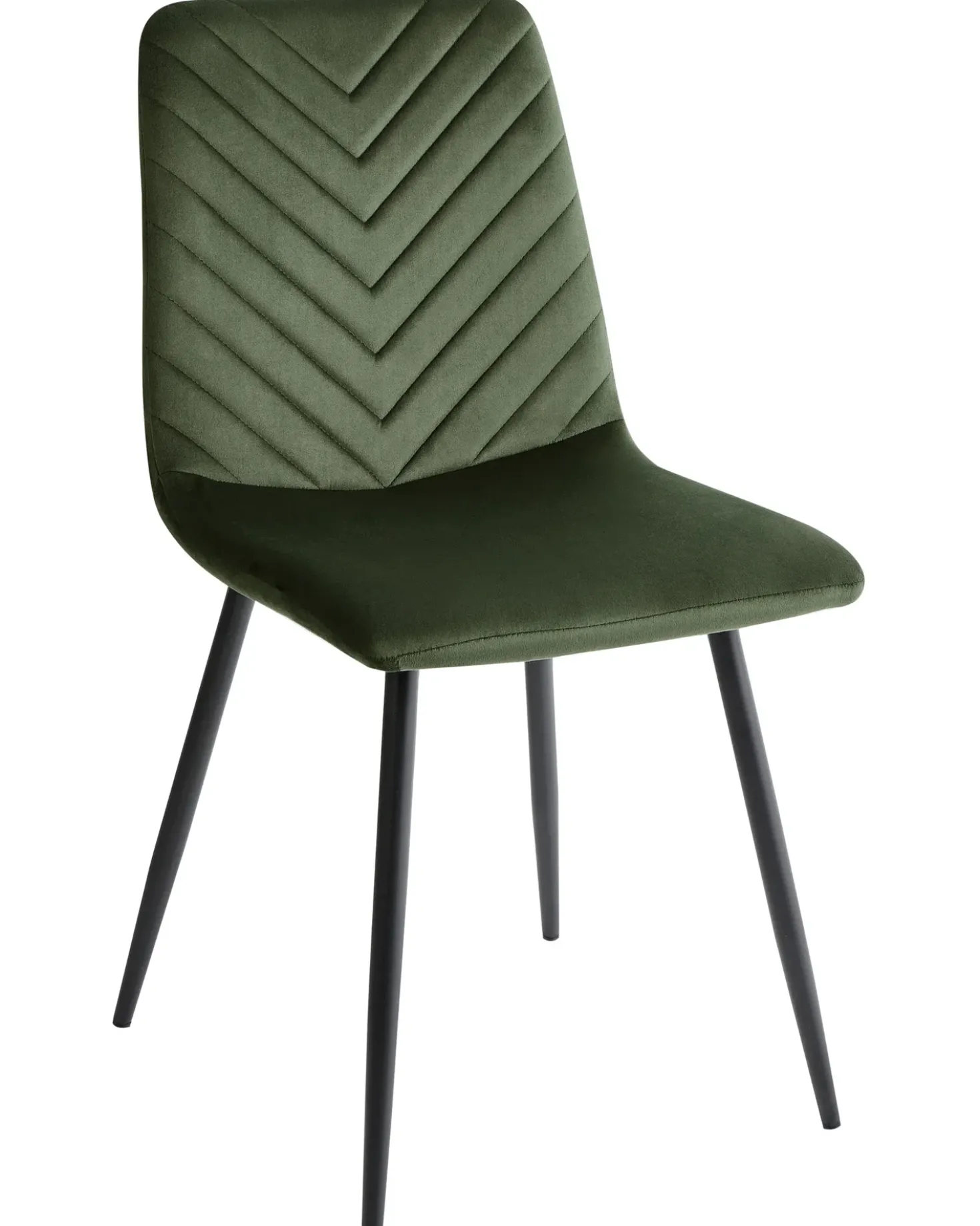Set di 4 sedie da pranzo HAVRE Velluto Verde oliva