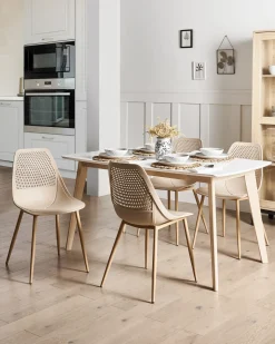 Set di 4 sedie da pranzo HAZELTON Beige