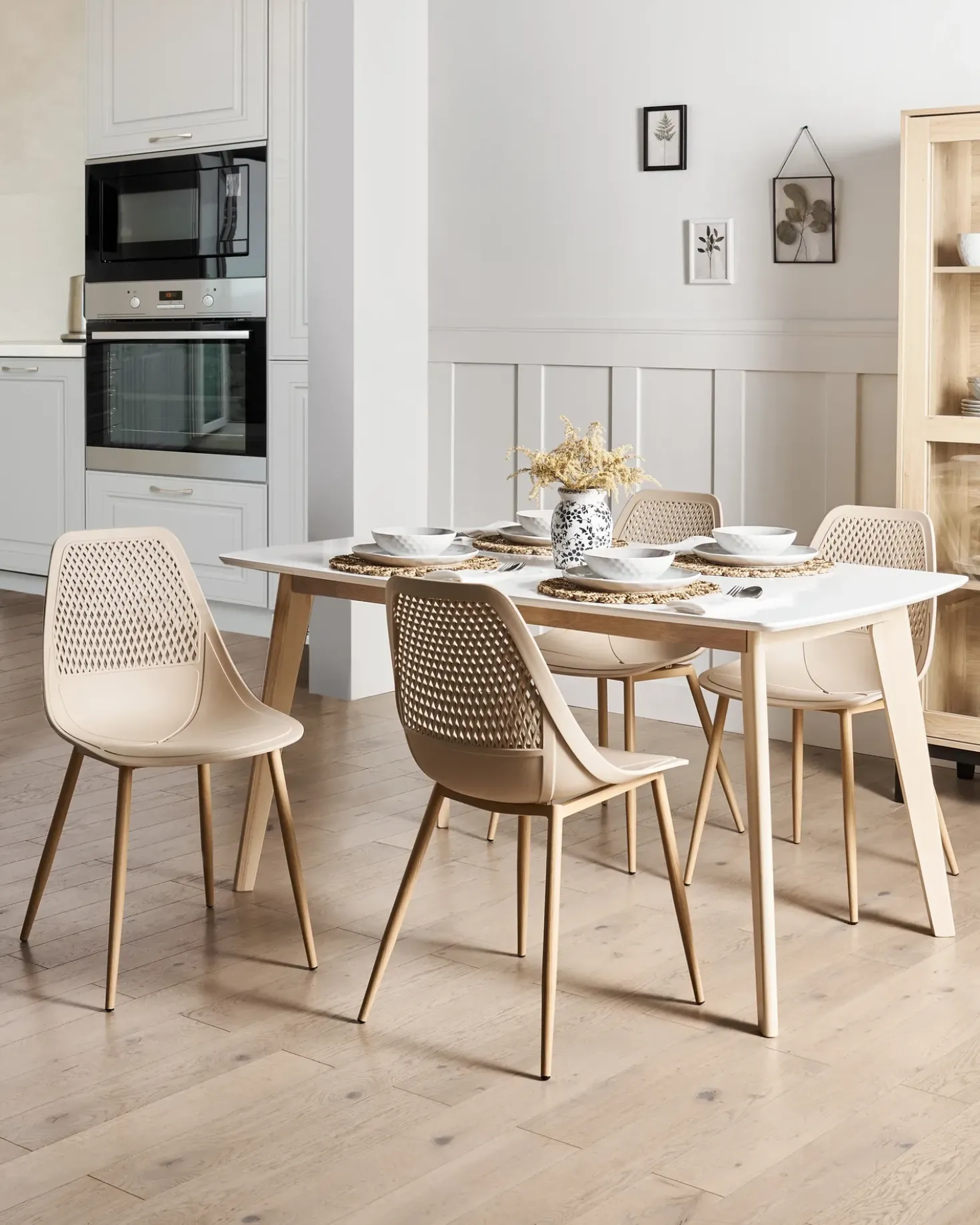 Set di 4 sedie da pranzo HAZELTON Beige