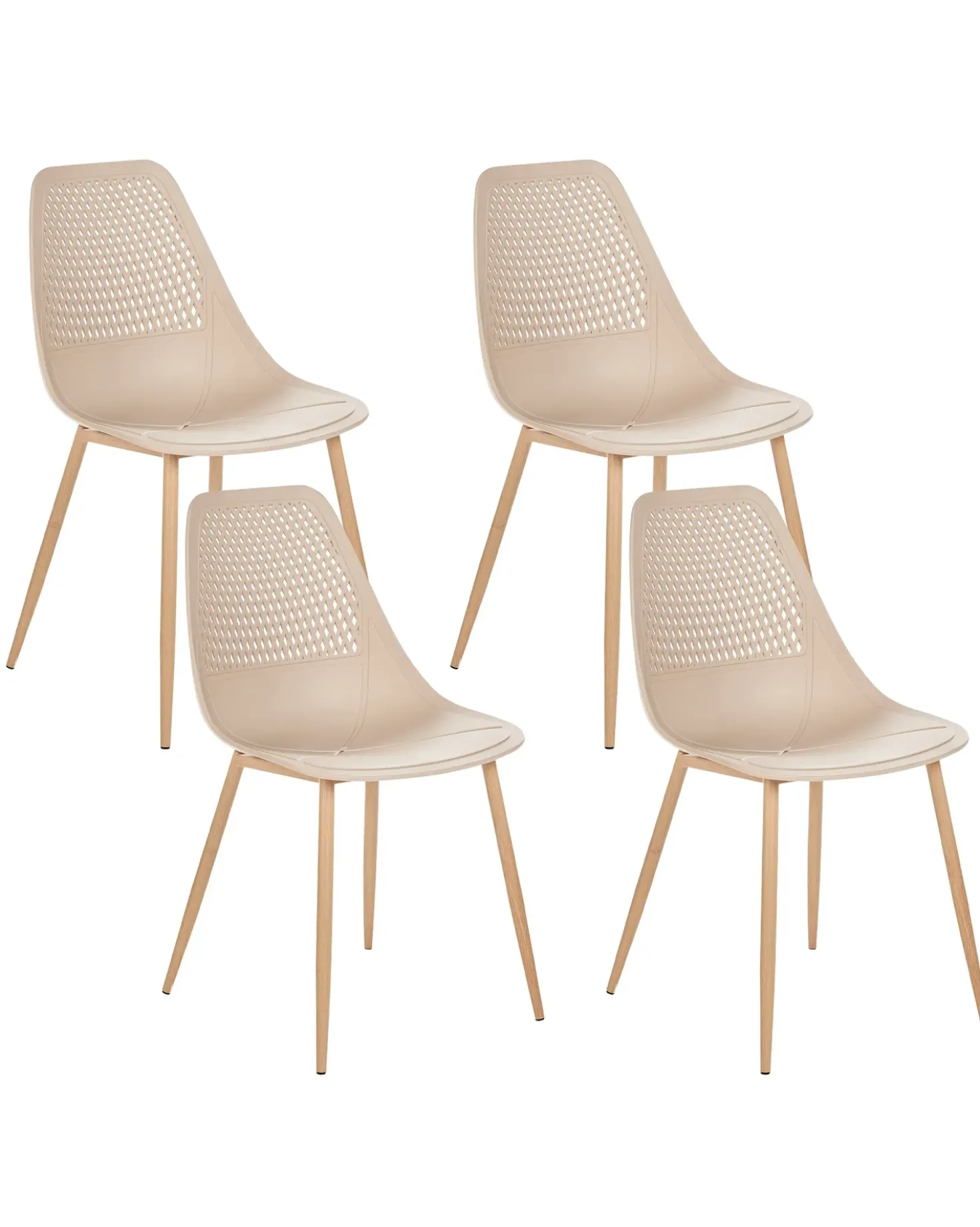 Set di 4 sedie da pranzo HAZELTON Beige