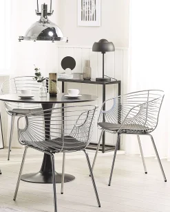 Set di 2 sedie da pranzo HOBACK Metallo Argento