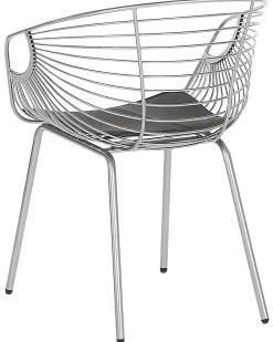 Set di 2 sedie da pranzo HOBACK Metallo Argento