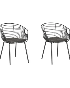 Set di 2 sedie da pranzo HOBACK Metallo Nero