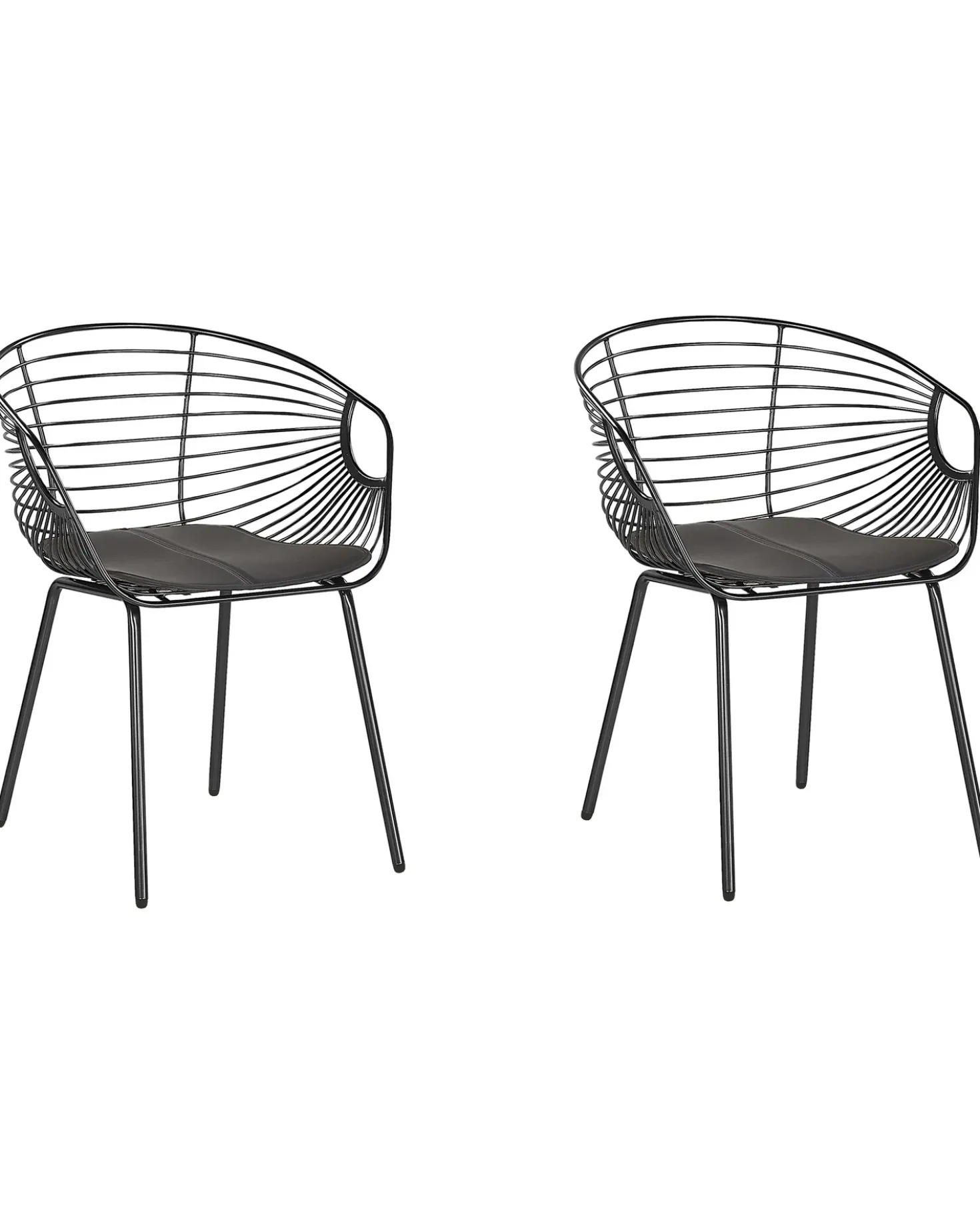 Set di 2 sedie da pranzo HOBACK Metallo Nero
