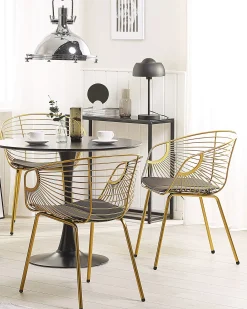 Set di 2 sedie da pranzo HOBACK Metallo Oro