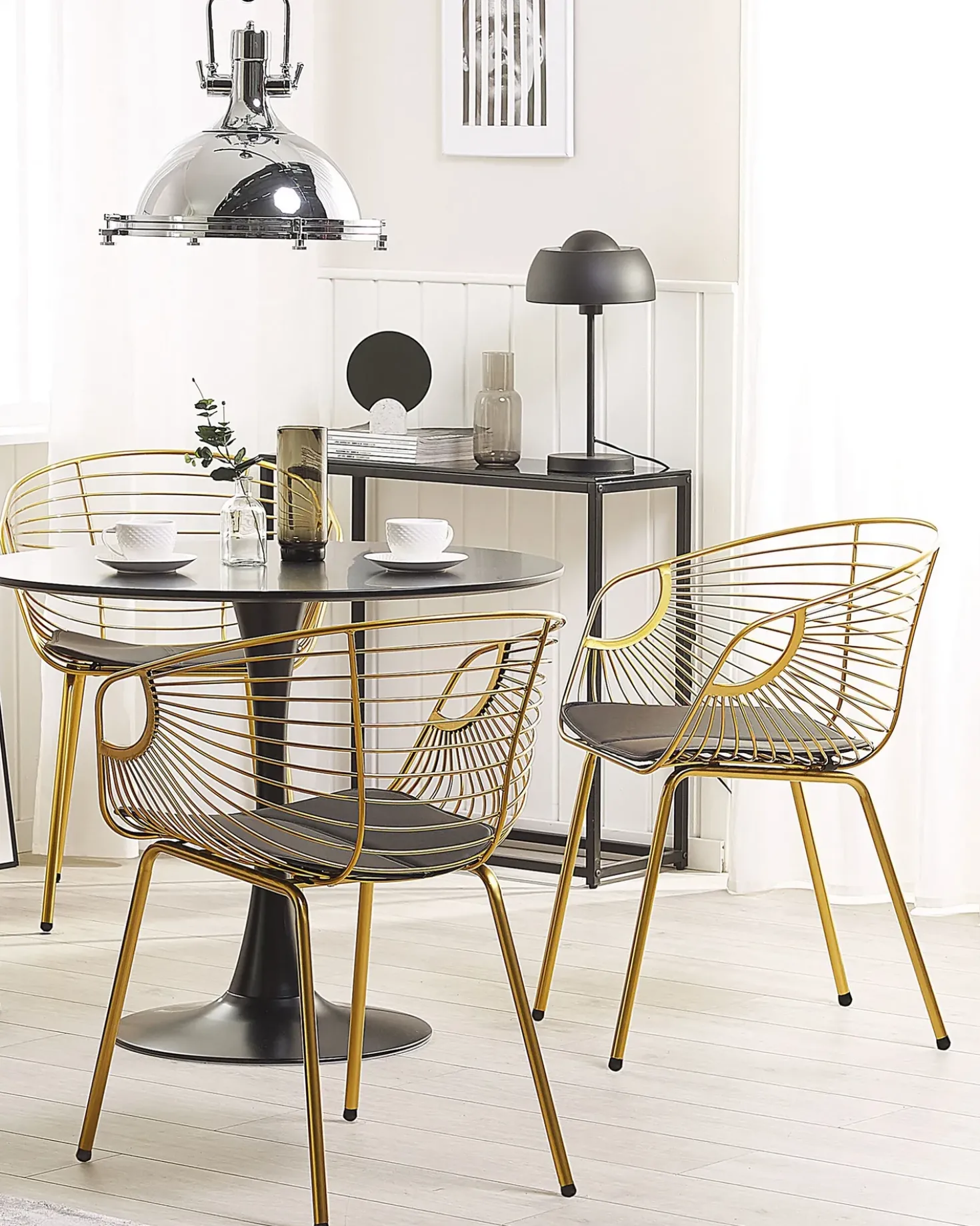 Set di 2 sedie da pranzo HOBACK Metallo Oro