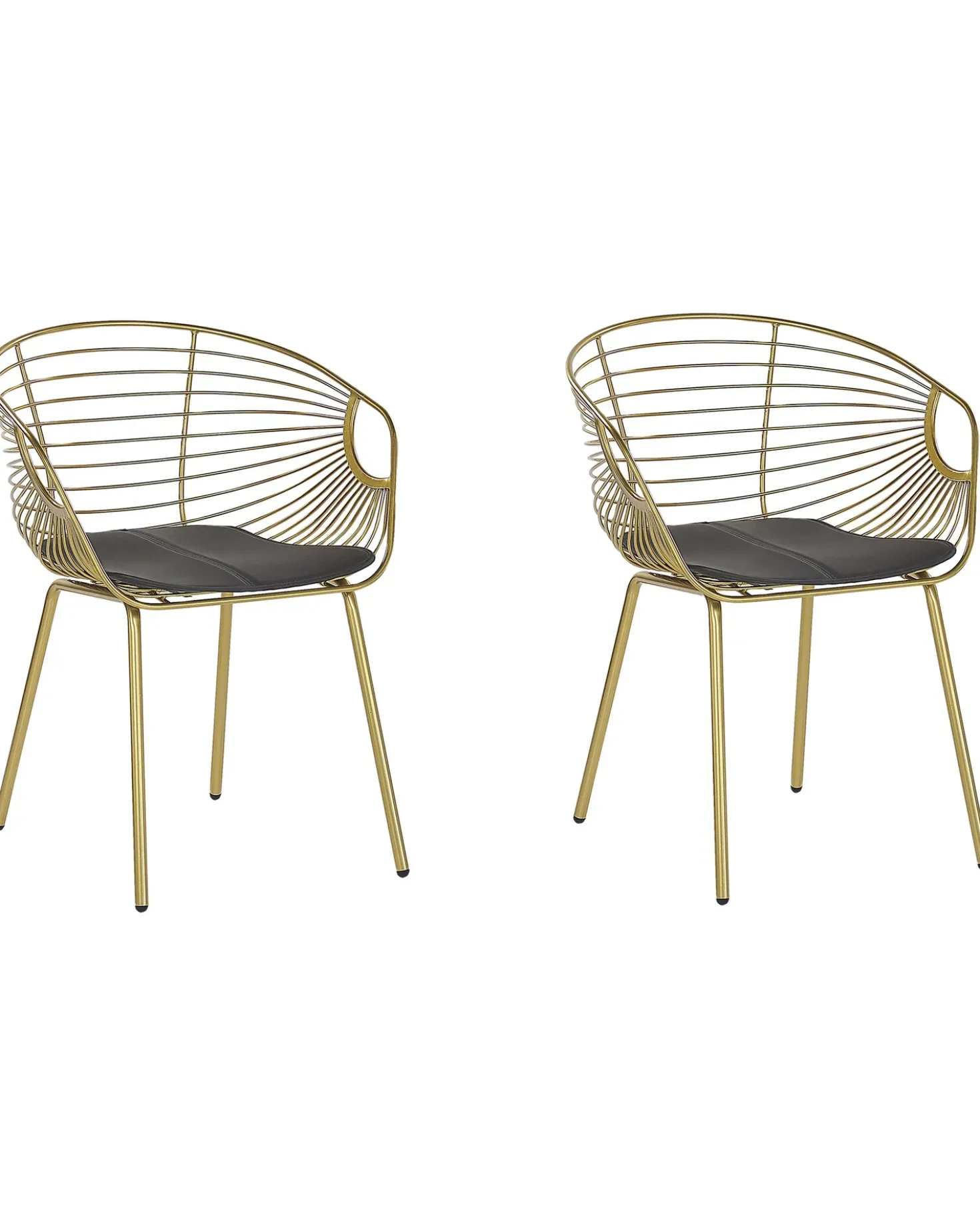 Set di 2 sedie da pranzo HOBACK Metallo Oro