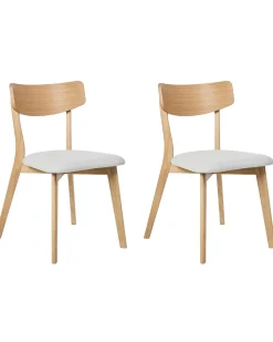 Set di 2 sedie da pranzo HOPE Legno Marrone chiaro/Grigio