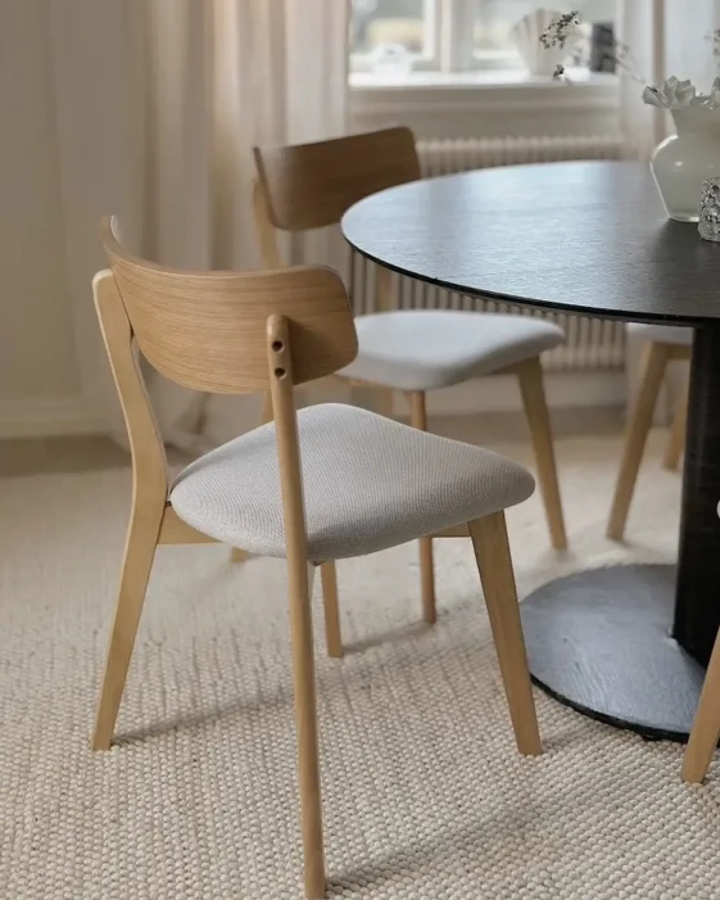 Set di 2 sedie da pranzo HOPE Legno Marrone chiaro/Grigio