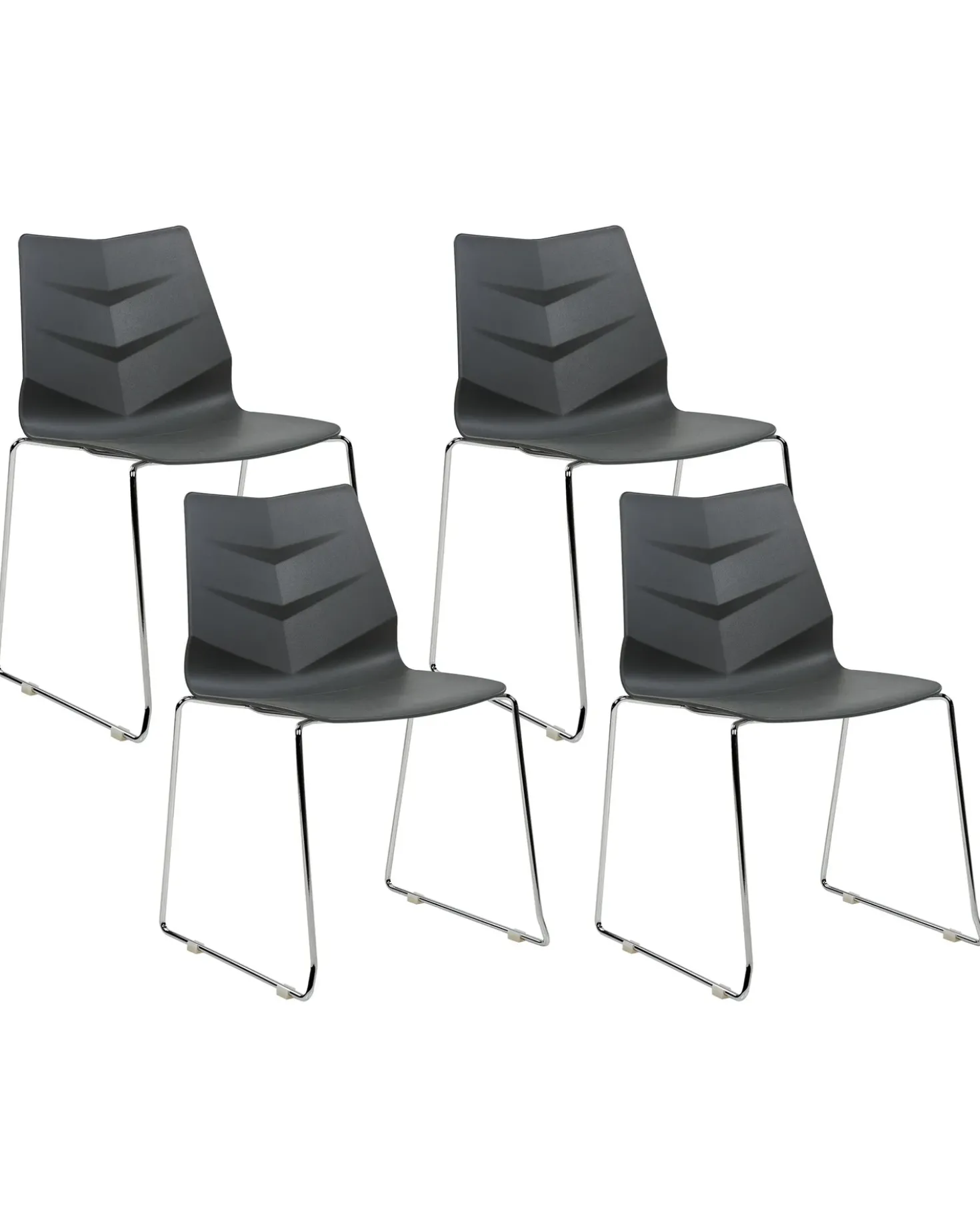 Set di 4 sedie da pranzo HARTLEY Grigio scuro