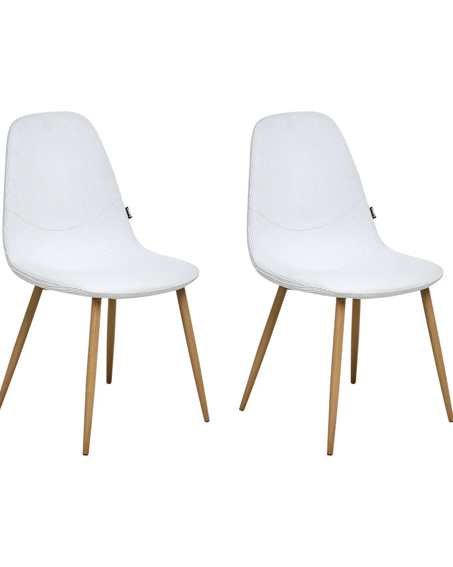 Set di 2 sedie da pranzo HILDEN Velluto a coste Bianco