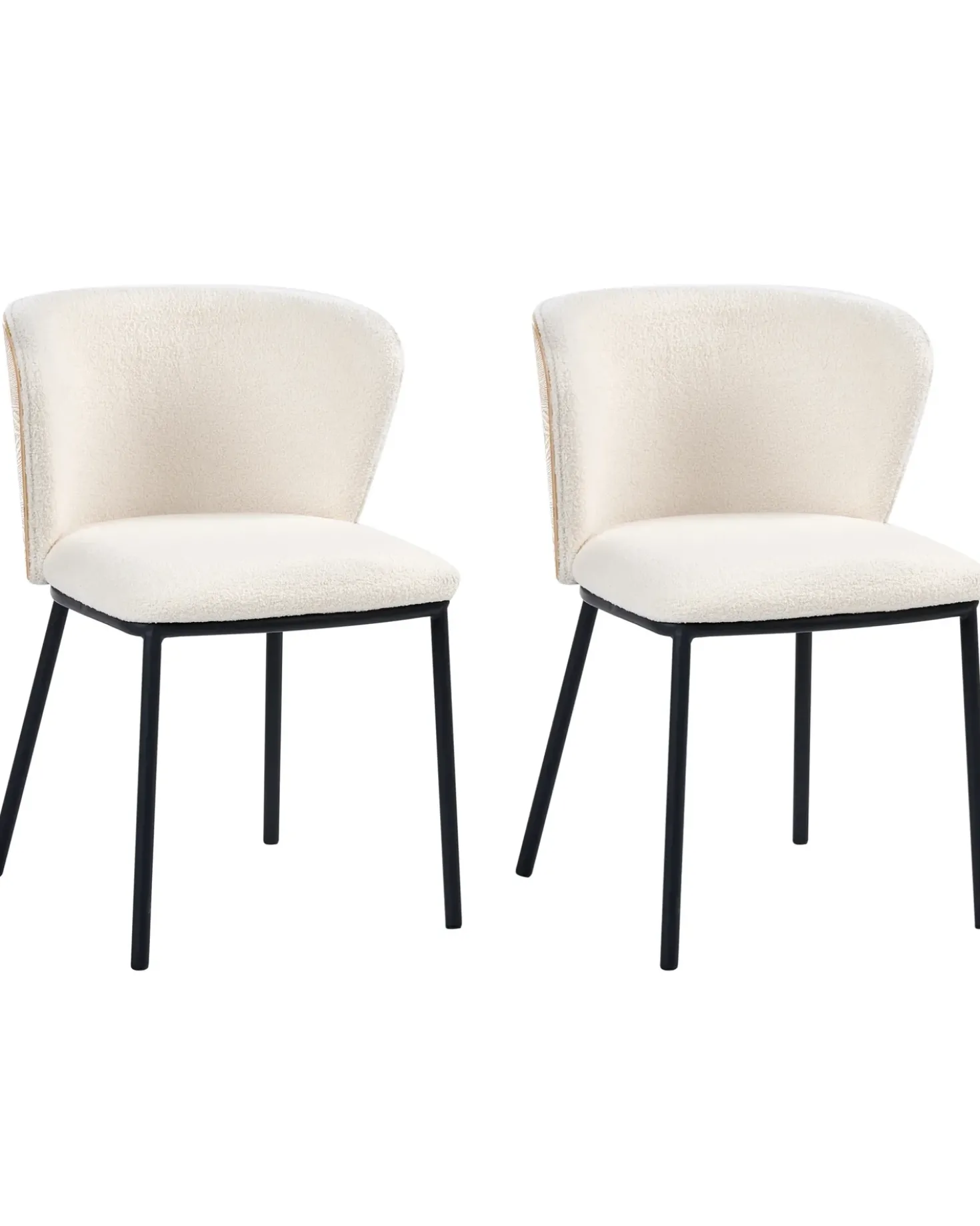 Set di 2 sedie da pranzo HOSKIN Bouclé Bianco sporco