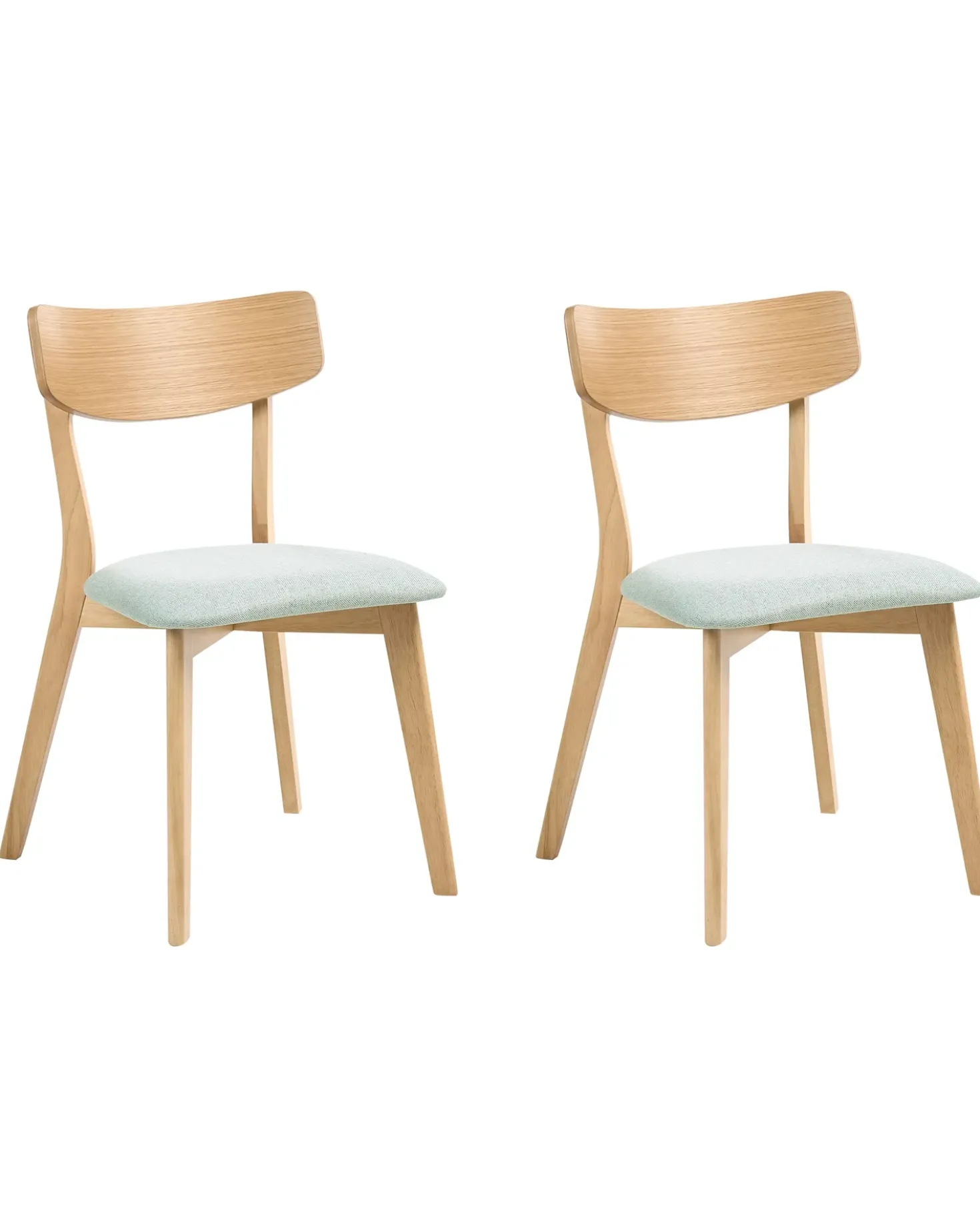 Set di 2 sedie da pranzo HOPE Legno Marrone chiaro/Verde menta
