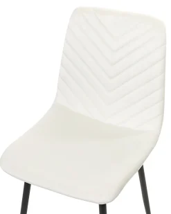 Set di 4 sedie da pranzo HAVRE Velluto Bianco sporco