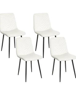 Set di 4 sedie da pranzo HAVRE Velluto Bianco sporco