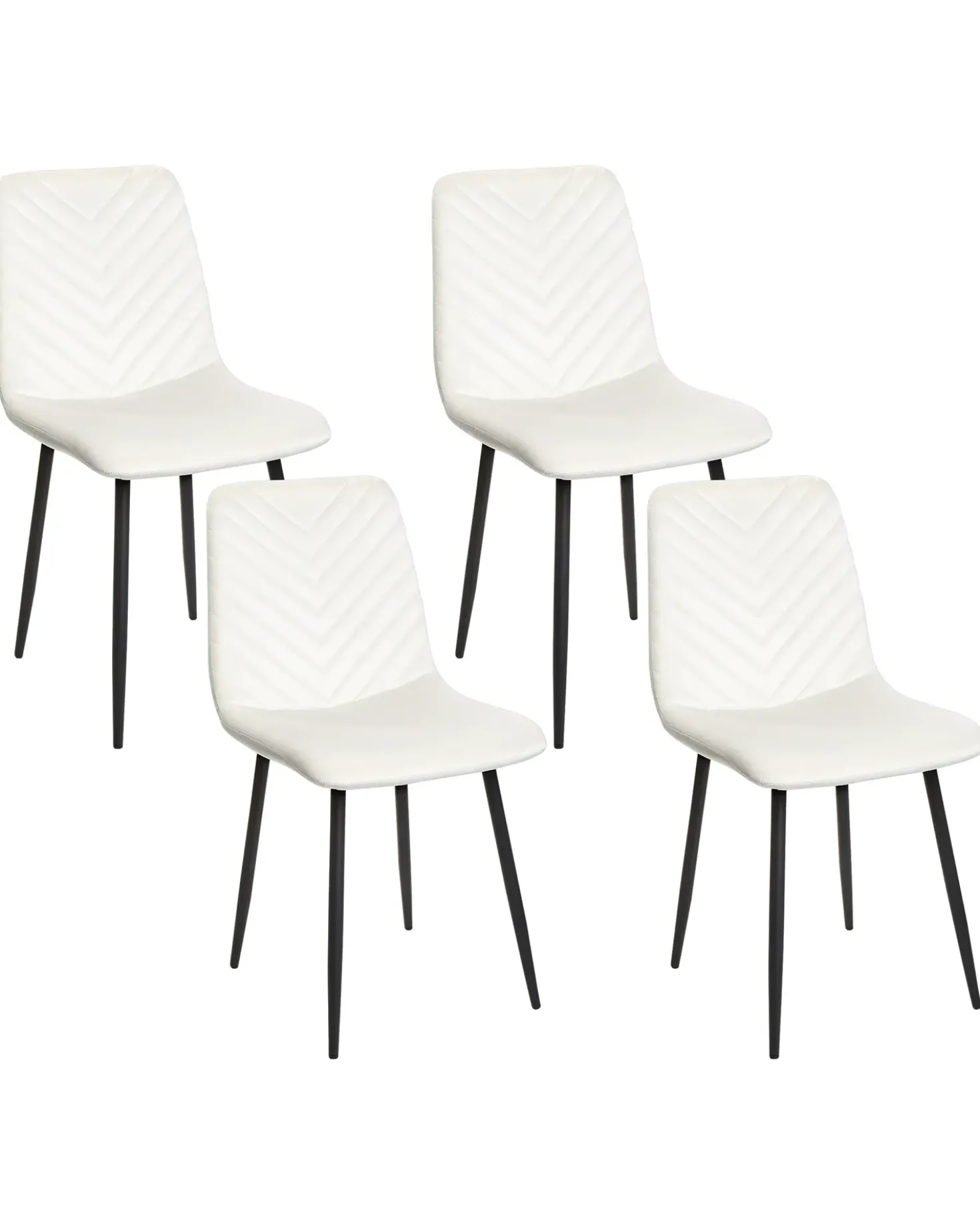 Set di 4 sedie da pranzo HAVRE Velluto Bianco sporco