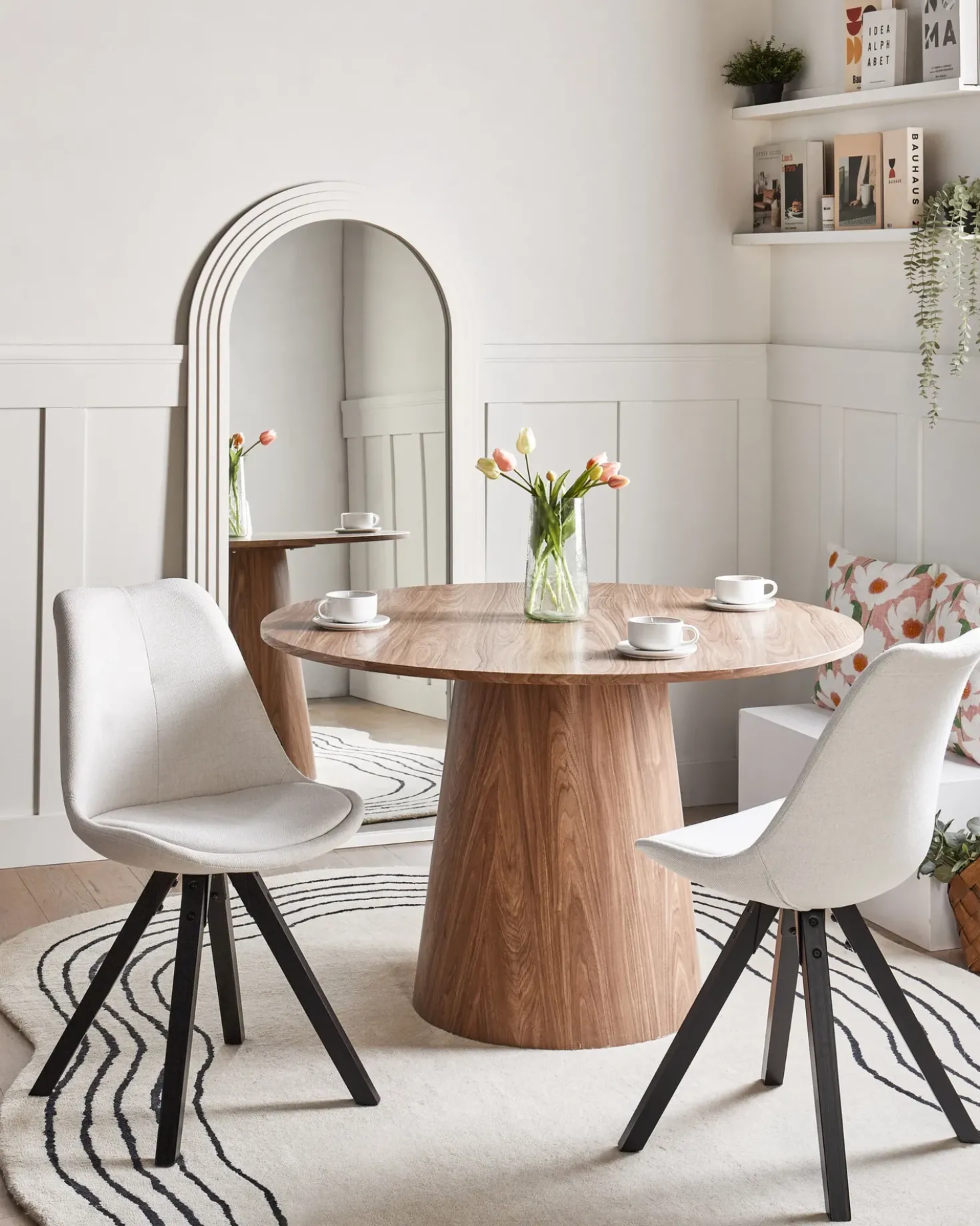 Set di 2 sedie da pranzo HEDLEY Tessuto Beige chiaro