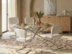 Set di 2 sedie da pranzo IRWIN Velluto a coste Bianco sporco