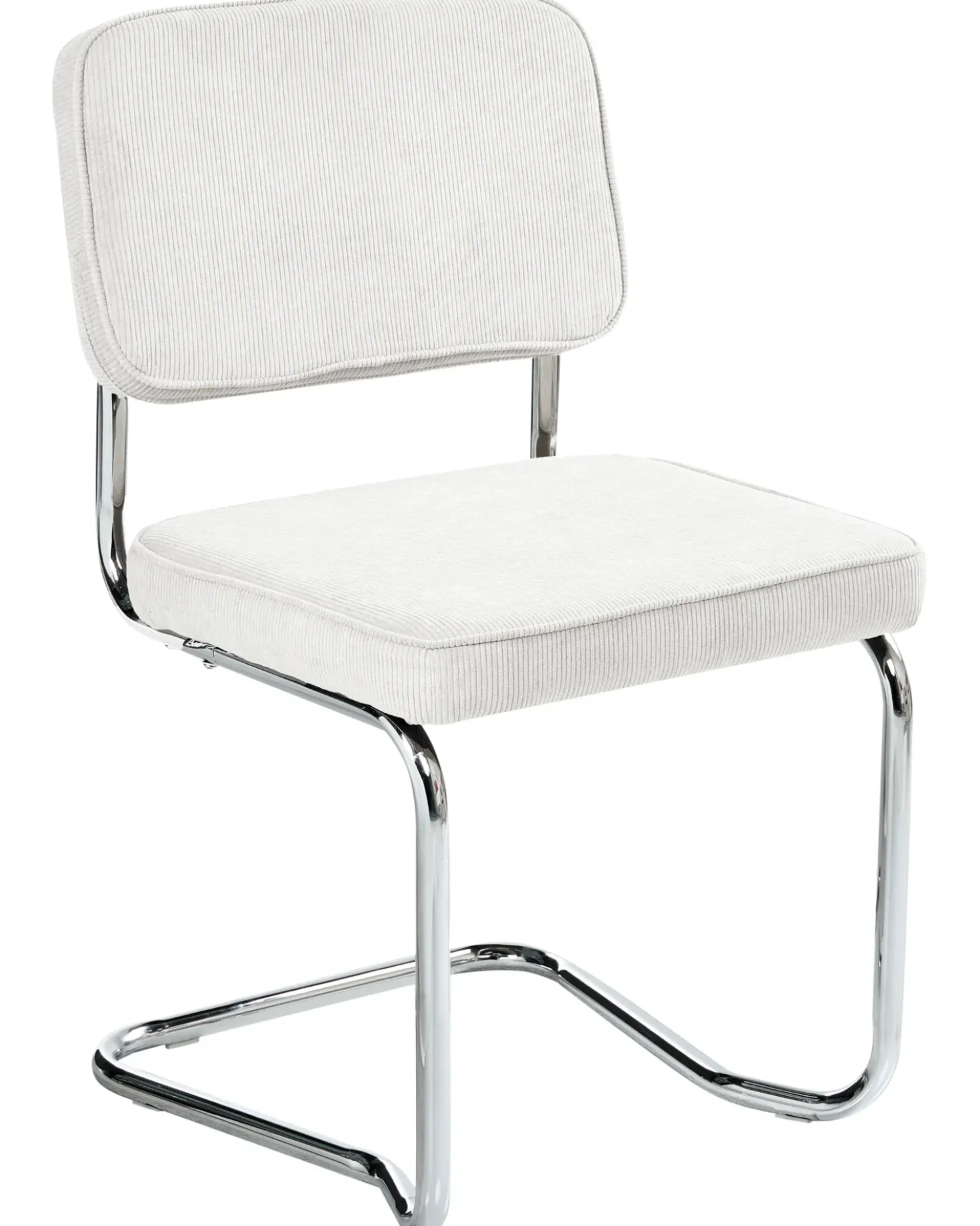 Set di 2 sedie da pranzo IRWIN Velluto a coste Bianco sporco