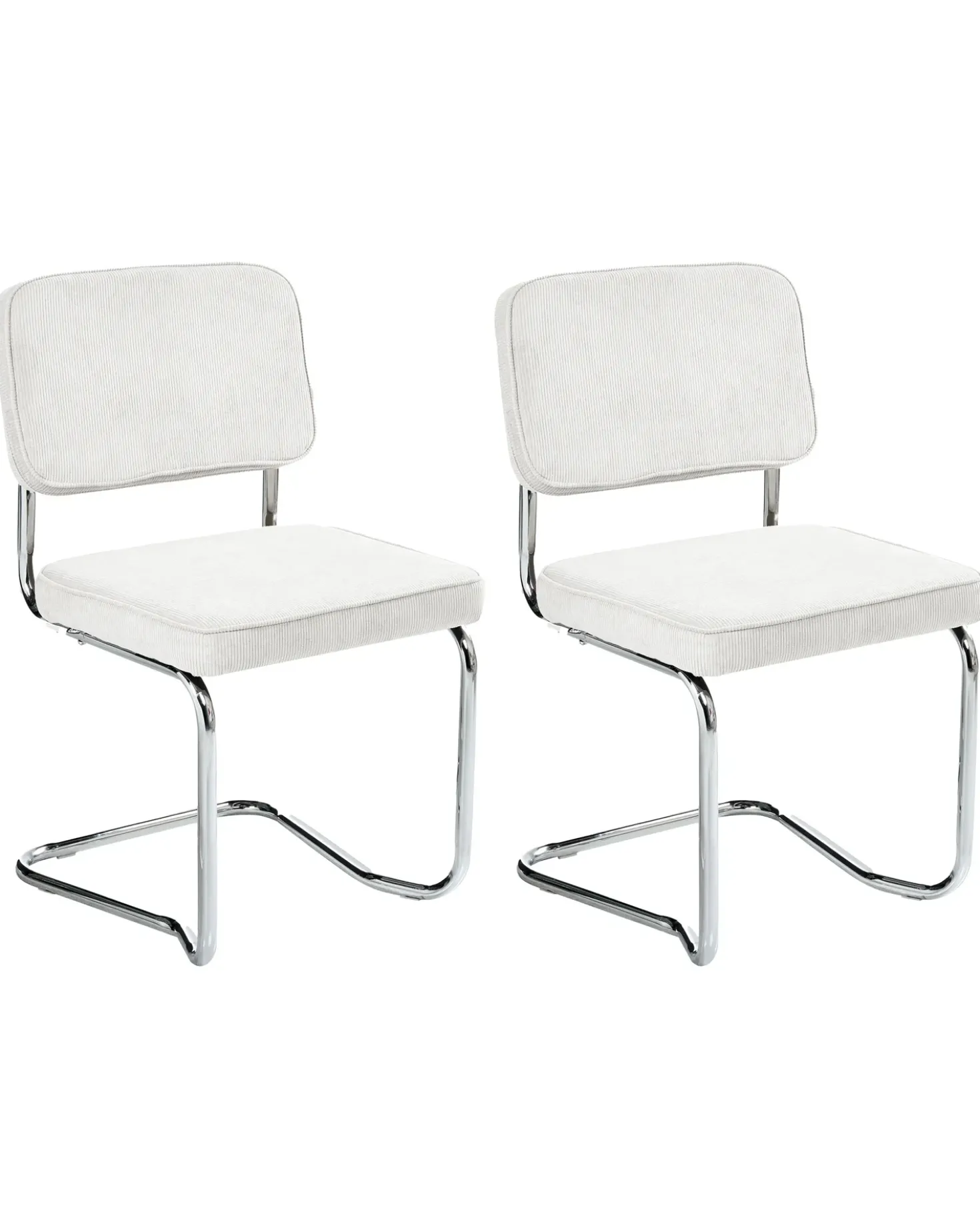Set di 2 sedie da pranzo IRWIN Velluto a coste Bianco sporco
