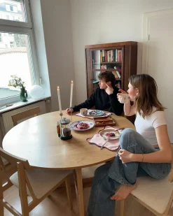 Set di 2 sedie da pranzo ISLE Legno Marrone chiaro/Beige